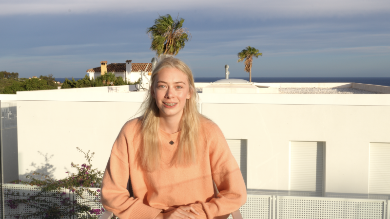 Emma sharing her yoga training experience